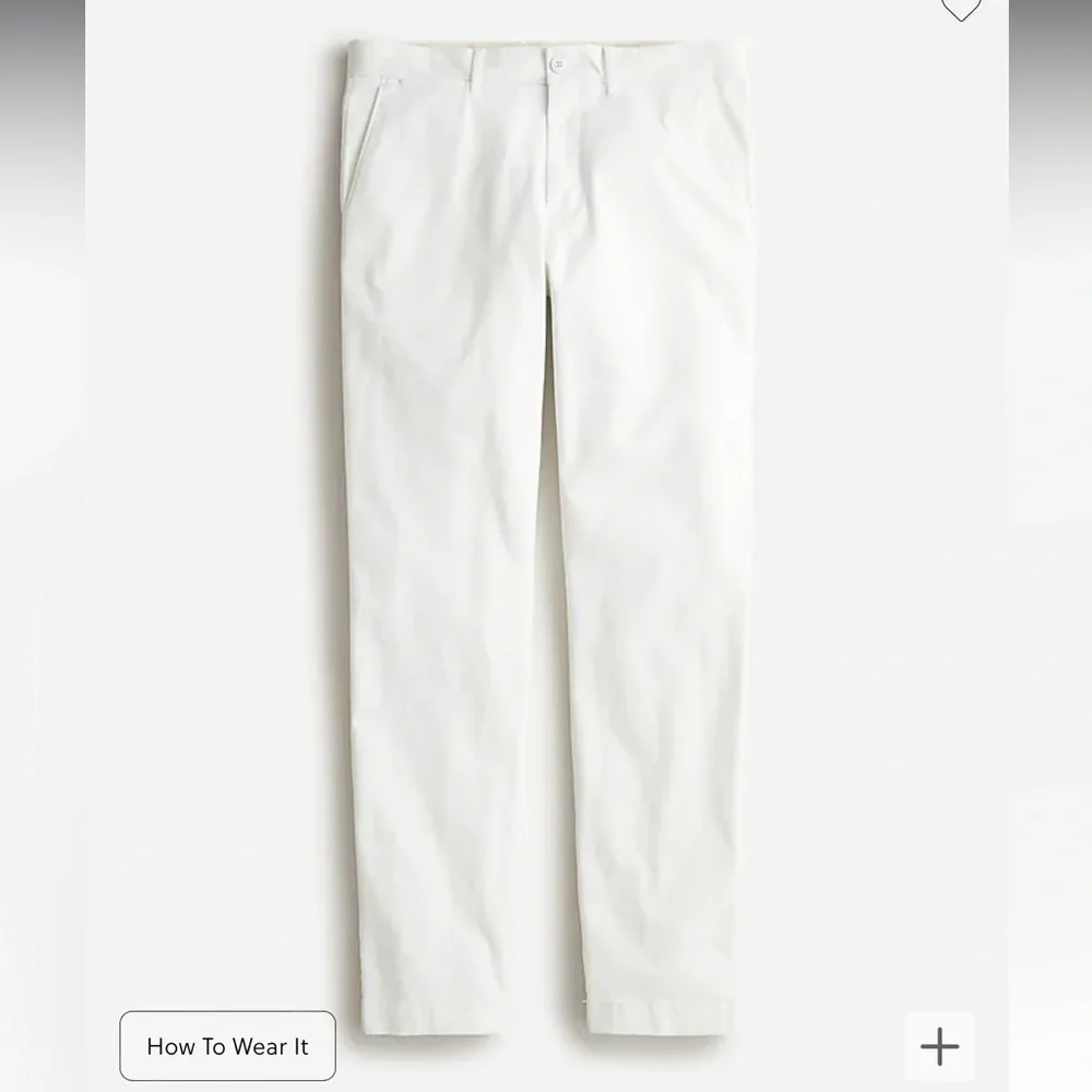 NWT J.Crew Men’s 770 Straight Fit Stretch‎ Chino Pant in White Summer Vacation